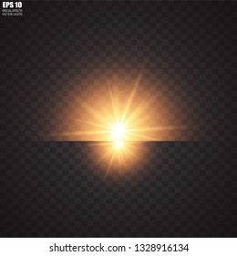 Vector transparent sunlight special lens flare light effect.  Sparkling magic dust particles