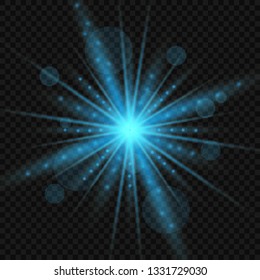 Vector transparent sunlight special lens flash light effect.front sun lens flash. Vector blur in the light of radiance. Element of decor. 