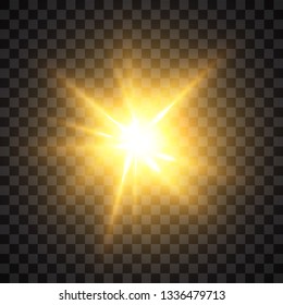 Vector transparent sunlight special lens flash light effect.front sun lens flash. Vector blur in the light of radiance. Element of decor.