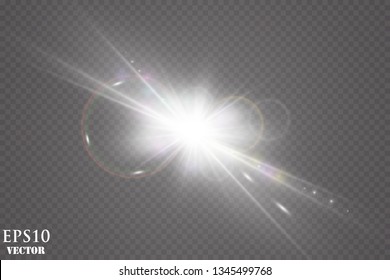 Vector transparent sunlight special lens flare light effect.