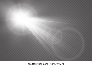 Vector transparent sunlight special lens flare light effect.