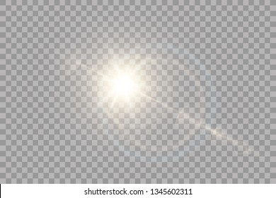 Vector transparent sunlight special lens flare light effect. Sun flash with rays and spotlight. eps 10