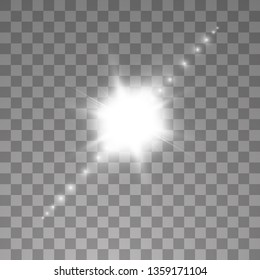 Vector transparent sunlight special lens flare light effect. Sun isolated on transparent background. Glow light effect