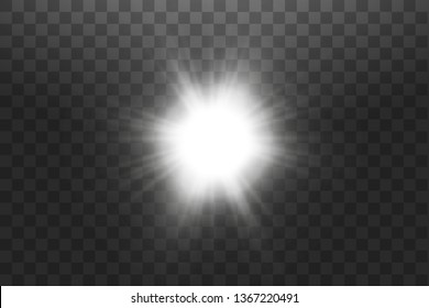 Vector transparent sunlight special lens flare light effect. Sun isolated on transparent background. Glow light effect