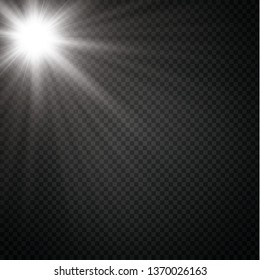 Vector transparent sunlight special lens flare light effect. Sun flash with rays and spotlight. eps 10