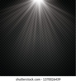 Vector transparent sunlight special lens flare light effect. Sun flash with rays and spotlight. eps 10