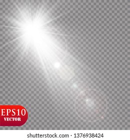 Vector transparent sunlight special lens flare light effect.
