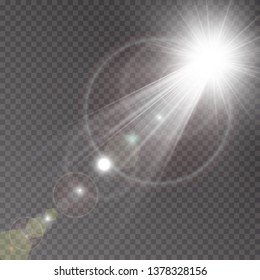 Vector transparent sunlight special lens flare light effect.