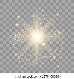 Vector transparent sunlight special lens flare light effect. Gold glitter. Star burst with sparkles. dust effect. vector illustration eps 10.