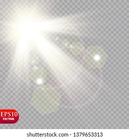 Vector transparent sunlight special lens flare light effect