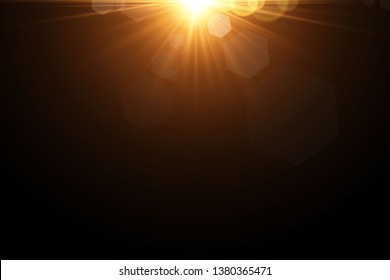 Vector transparent sunlight special lens flare light effect. Sun flash with rays and spotlight 