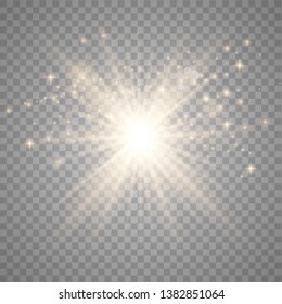 Vector transparent sunlight special lens flare light effect. Gold glitter. Star burst with sparkles. dust effect. vector illustration eps 10.