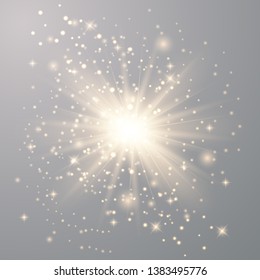 Vector transparent sunlight special lens flare light effect. Gold glitter. Star burst with sparkles. dust effect. vector illustration eps 10.