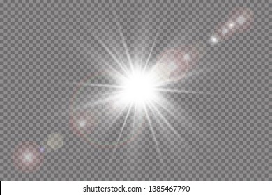 Vector transparent sunlight special lens flare light effect.