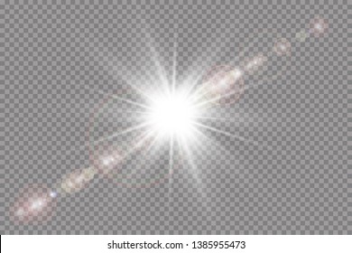 Vector transparent sunlight special lens flare light effect.

