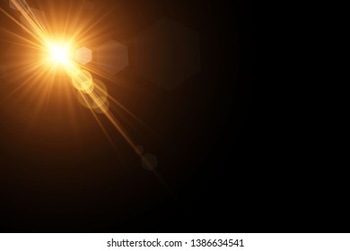 Vector transparent sunlight special lens flare light effect. Sun flash with rays and spotlight