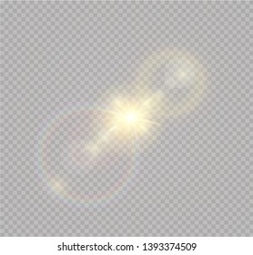 Vector transparent sunlight special lens flash light effect.front sun lens flash. Vector blur in the light of radiance. Element of decor.