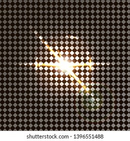 Vector transparent sunlight special lens flash light effect.front sun lens flash. Vector blur in the light of radiance. Element of decor. Horizontal stellar rays and searchlight.