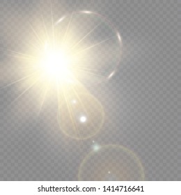 Vector transparent sunlight special lens flare light effect