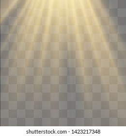 Vector transparent sunlight special lens flash light effect.front sun lens flash. Vector blur in the light of radiance.