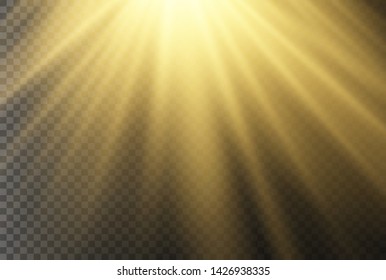 Vector transparent sunlight special lens flash light effect.front sun lens flash. Vector blur in the light of radiance.