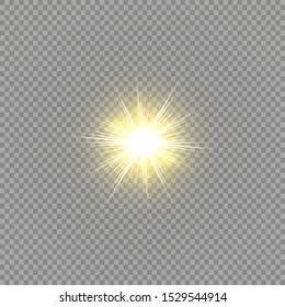 Vector transparent sunlight special lens flare light effect. Sun isolated on transparent background. Glow light effect