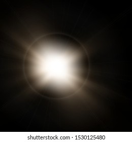 Vector transparent sunlight special lens flash light effect.