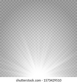 	
Vector transparent sunlight special lens flare light effect. Sun flash with rays and spotlight