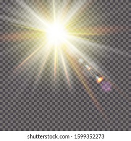 Vector transparent sunlight special lens flare light effect.