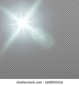 Vector transparent sunlight special lens flare light effect.