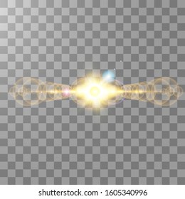 Vector transparent sunlight special lens flare light effect. Sun isolated on transparent background. Glow light effect