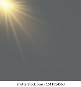 Vector transparent sunlight special lens flash light effect
