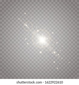 Vector transparent sunlight special lens flare light effect. Sun flash with rays and spotlight