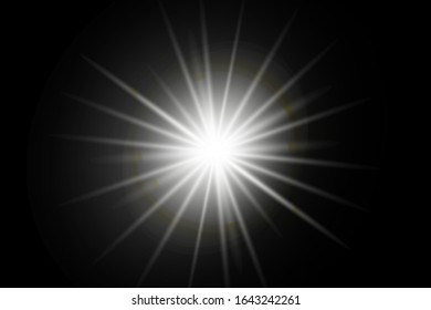 
Vector transparent sunlight special lens flash light effect. Sunburst with rays and spotlight