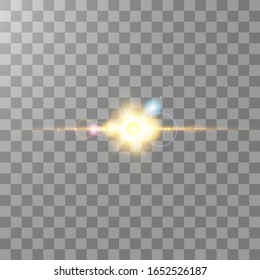 Vector transparent sunlight special lens flare light effect. Sun isolated on transparent background. Glow light effect