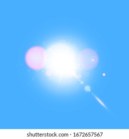 Vektorillustration-Transparenter Sonnenlicht-Speziallichteffekt