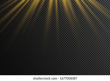 Vektorillustration transparentes Sonnenlicht spezielle Linse Blitzlicht Effekt Frontlinse Blitz.