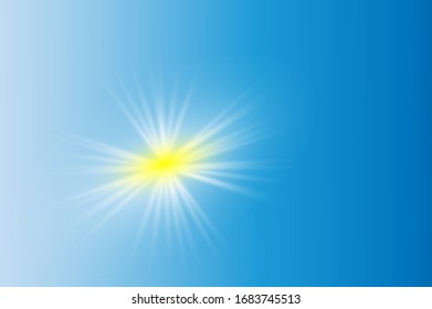 Vector transparent sunlight special lens flash light effect. Sunburst with rays and spotlight