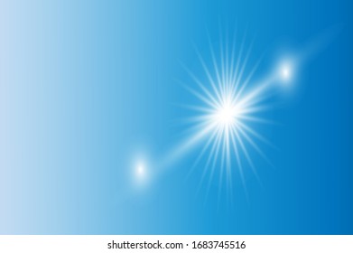 Vector transparent sunlight special lens flash light effect. Sunburst with rays and spotlight