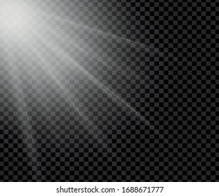 Vektorillustration transparentes Sonnenlicht spezielle Linse Blitzlicht Effekt.