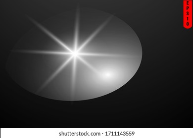 Vector transparent sunlight special lens flash light effect. Sunburst with rays and spotlight