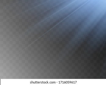 Vector transparent sunlight special lens flash light effect.front sun lens flash. Vector blur in the light of radiance