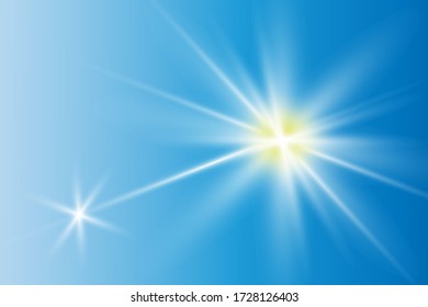 Vector transparent sunlight special lens flash light effect.