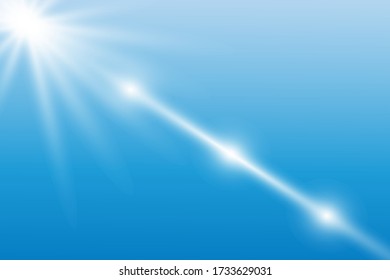 Vector transparent sunlight special lens flash light effect.