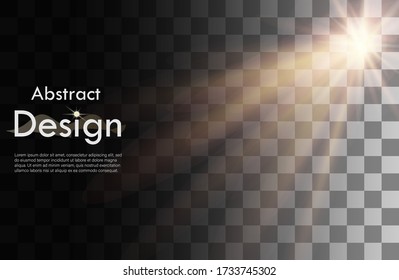
Vector transparent sunlight special lens flash light effect.front sun lens flash. Vector blur in the light of radiance.  Horizontal stellar rays and searchlight.Suitable as wallpaper, cover.
