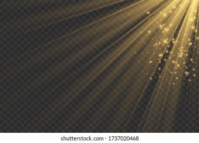 Vector transparente Sonnenlicht spezielle Linse Blitzlicht Effekt. Horizontale Sternenstrahlen und Suchlicht.