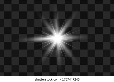 Vector transparent sunlight special lens flash light effect.