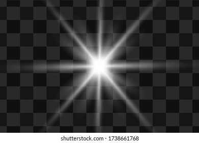 Vector transparent sunlight special lens flash light effect