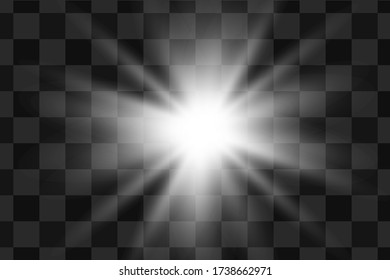 Vector transparent sunlight special lens flash light effect