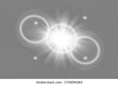 Vector transparent sunlight special lens flash light effect